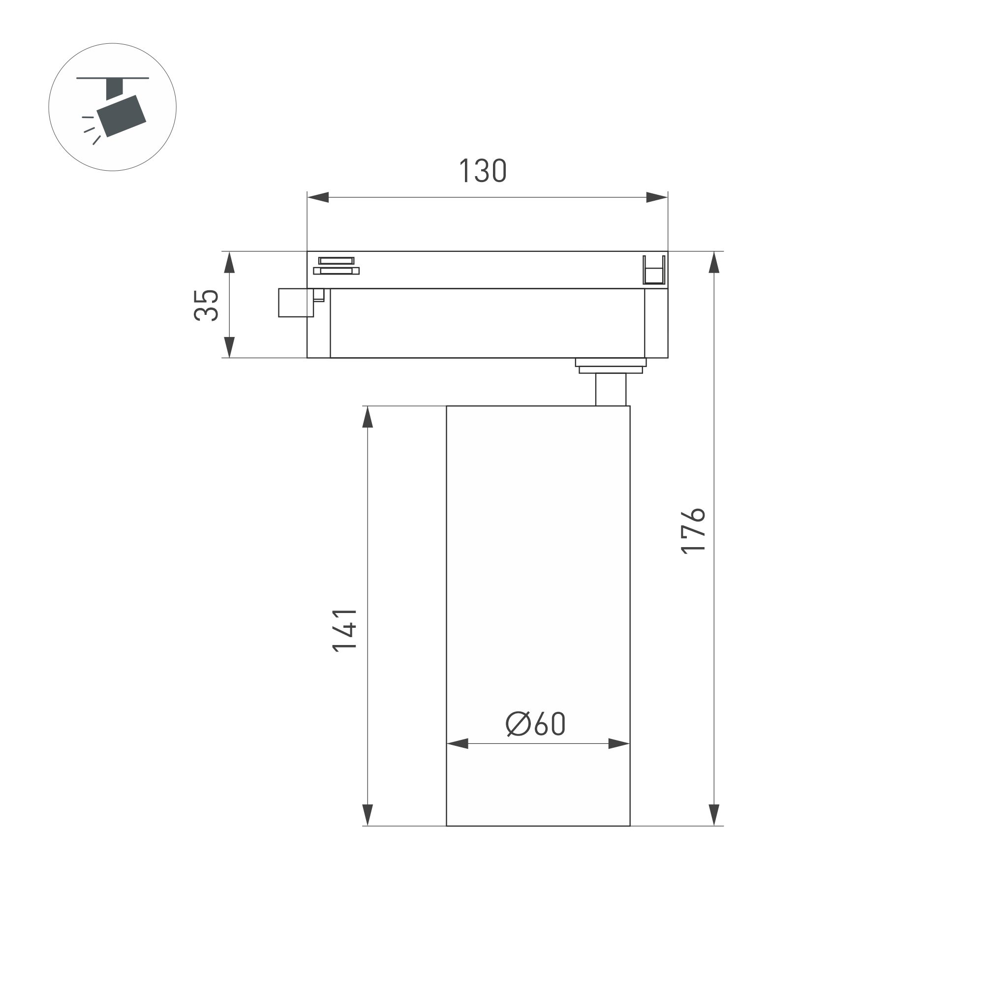 Светильник LGD-GERA-2TR-R60-15W Warm3000
