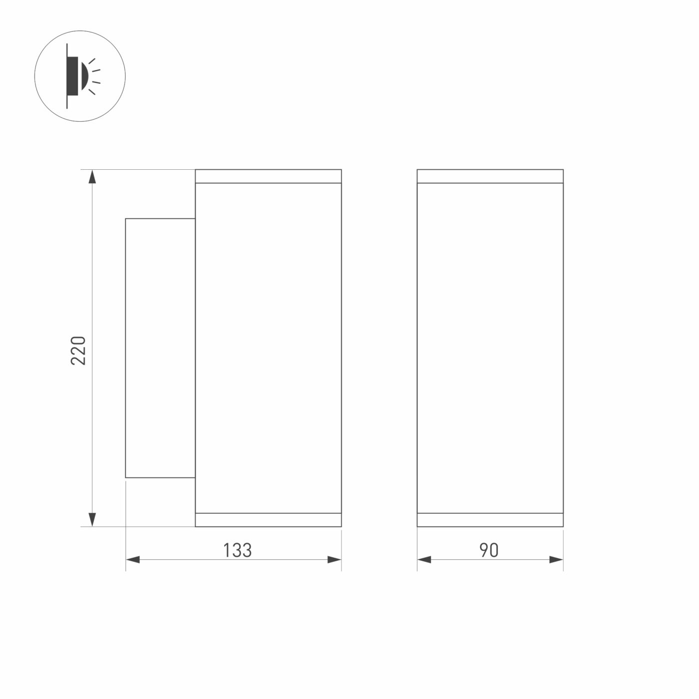 Светильник LGD-FORMA-WALL-TWIN-R90-2x12W Warm3000