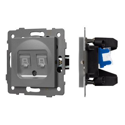 Механизм компьютерной розетки двойной SCT-MPC2-PL-GR-V