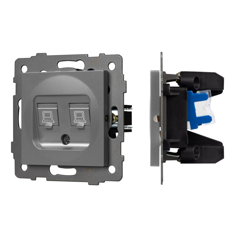 Механизм компьютерной розетки двойной SCT-MPC2-PL-GR-V
