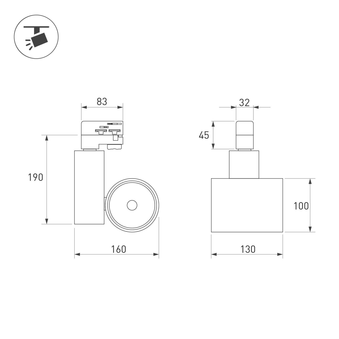 Светильник LGD-SHOP-4TR-R100-40W Day4000