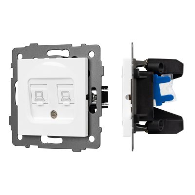 Механизм компьютерной розетки двойной SCT-MPC2-PL-WH-V