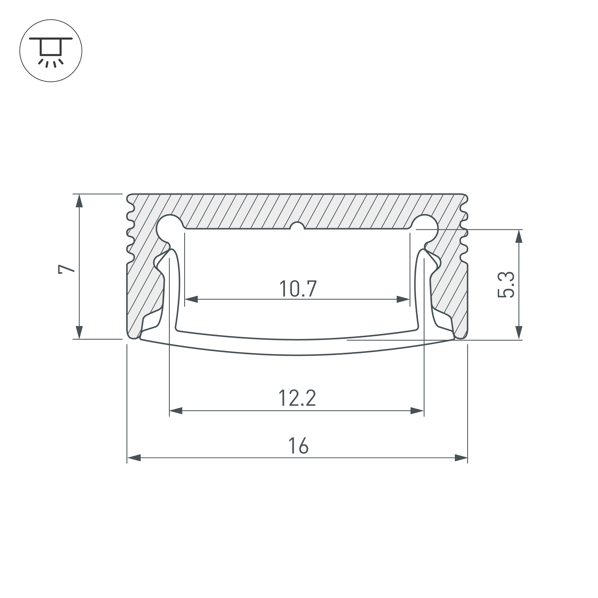Профиль с экраном SL-SLIM-H7-2000 ANOD+OPAL