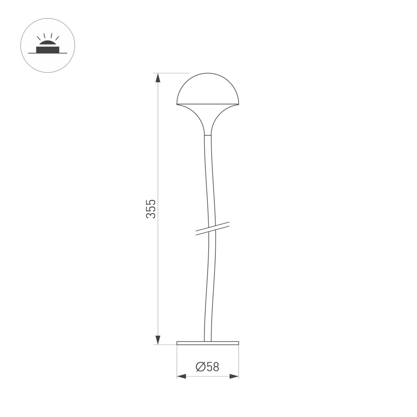 Светильник KT-MUCENA-BOLL-A-H350-1W Warm3000