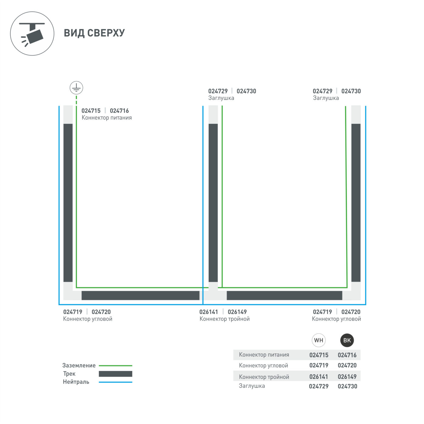 Коннектор тройной LGD-4TR-CON-INT-L2-WH
