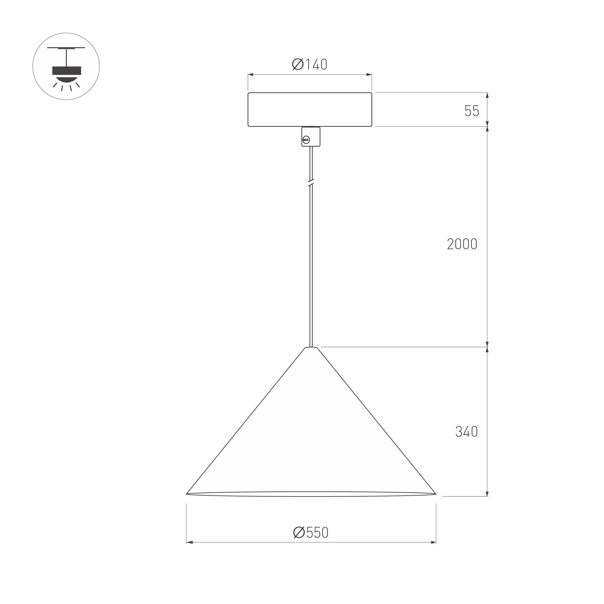 Светильник SP-MAKOTO-R550-14W Warm3000
