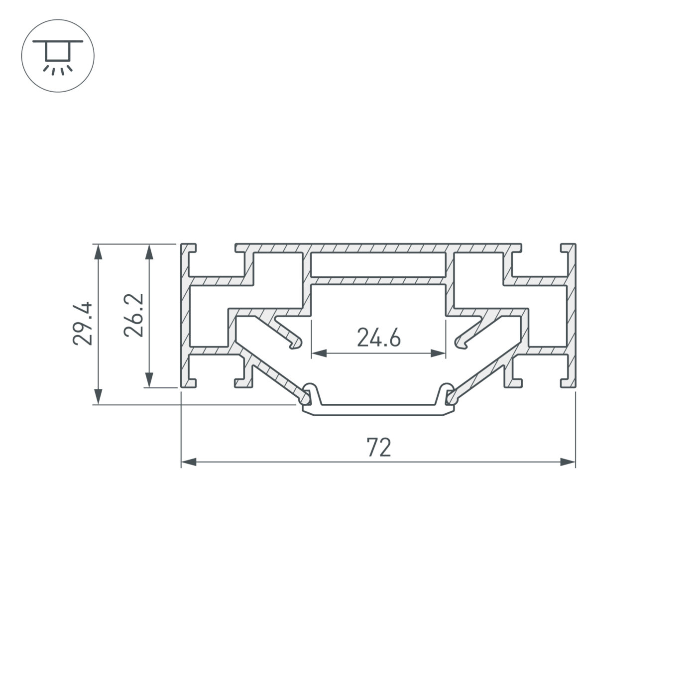 Профиль STRETCH-25-CEIL-CENTER-2000
