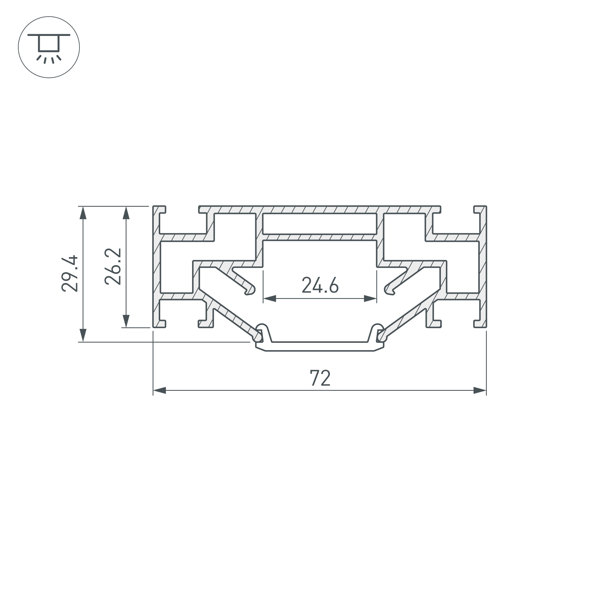 Профиль STRETCH-25-CEIL-CENTER-2000