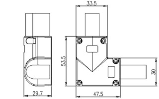 Соединитель угловой ARL-CLEAR-U15-90