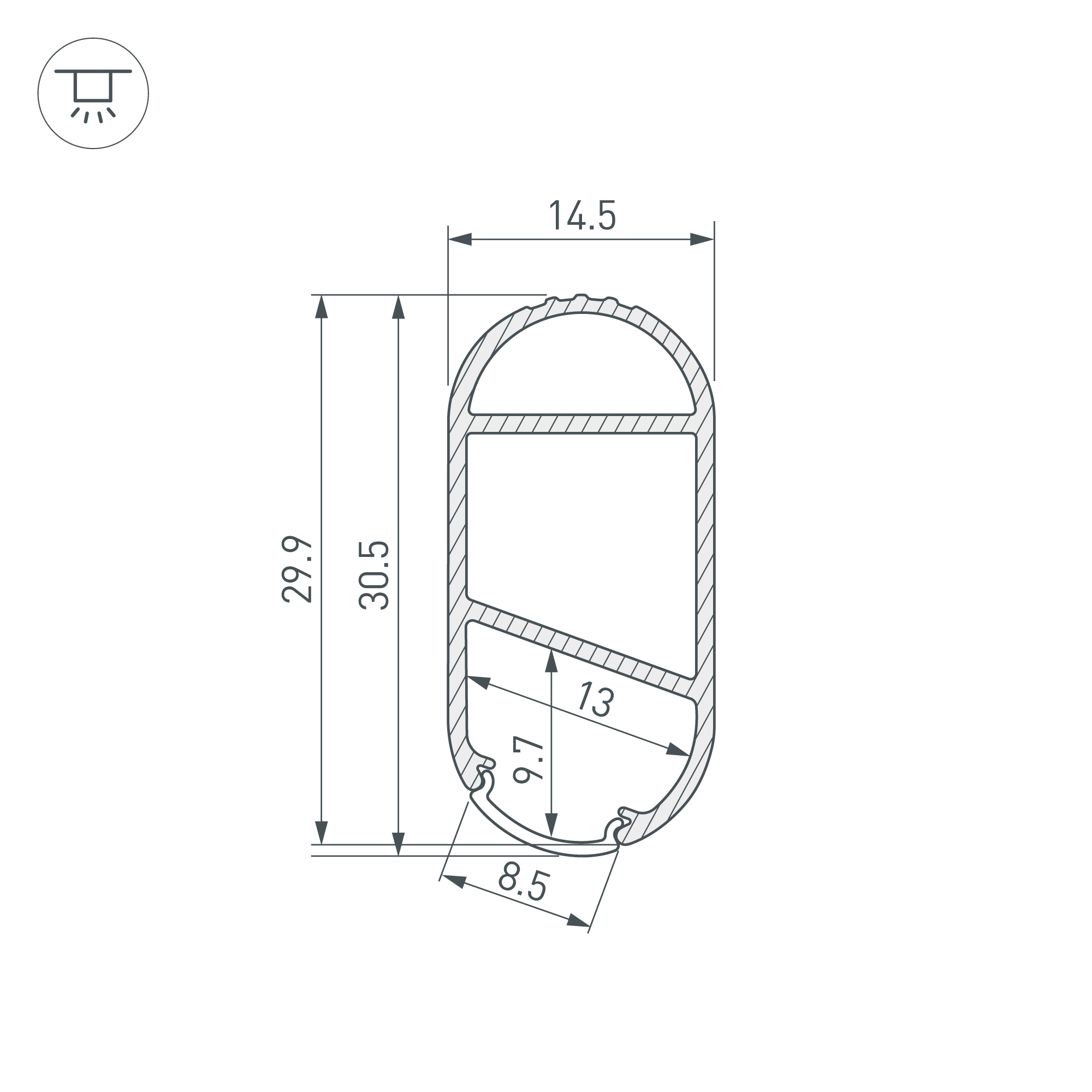 Профиль WARDROBE-1530-2000 ANOD
