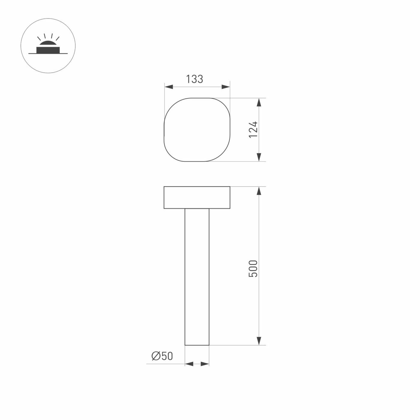 Светильник LGD-SWAMP-BOLL-H500-7W Warm3000