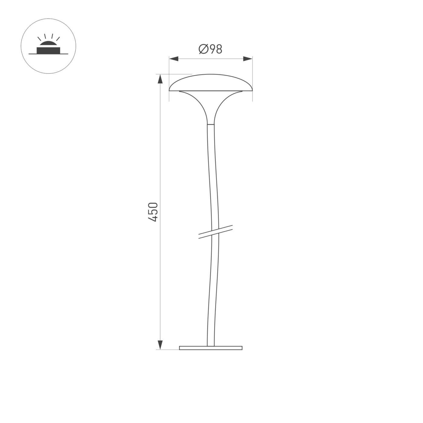 Светильник KT-MUCENA-BOLL-B-H450-2W Warm3000