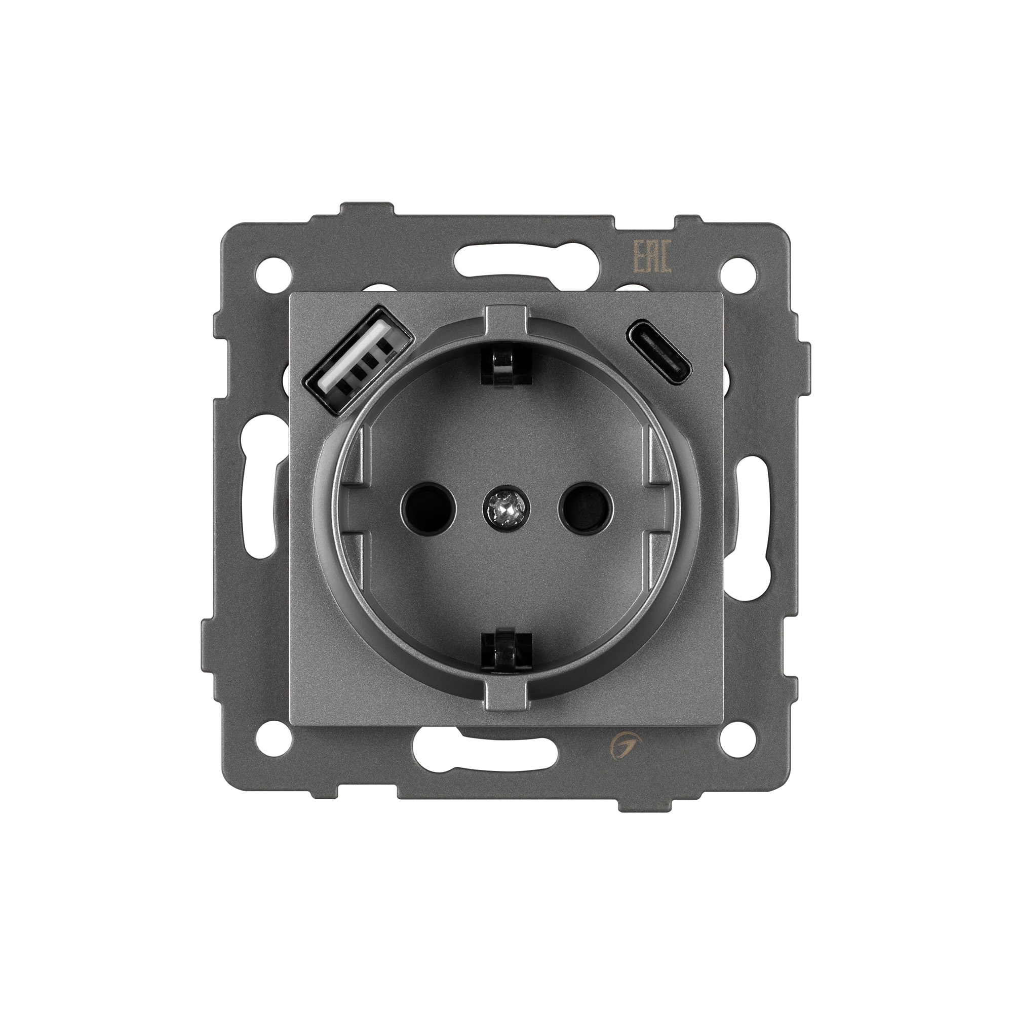 Механизм розетки с USB зарядкой SCT-MUAC-PL-GR-V