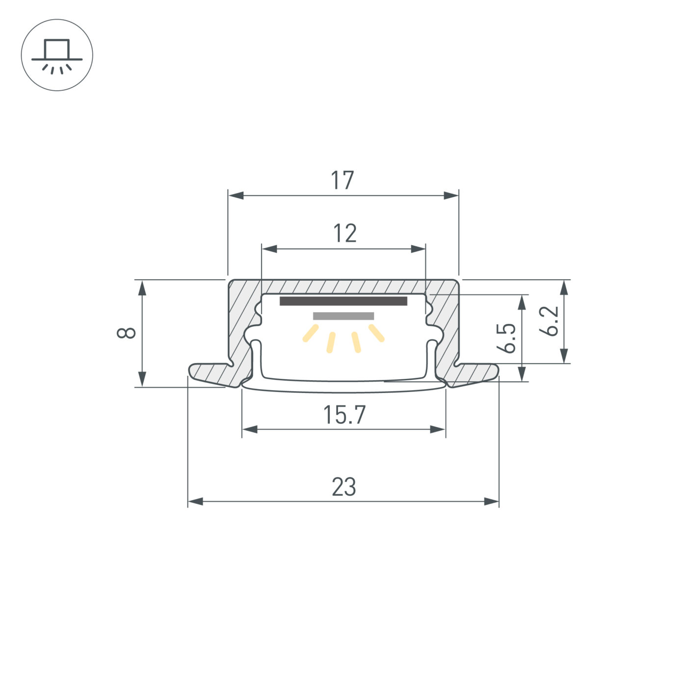 Профиль LINE-2308-F-2000 ANOD BLACK