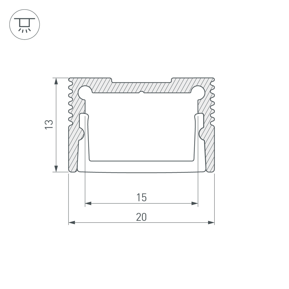 Профиль SL-SLIM20-H13-3000 ANOD