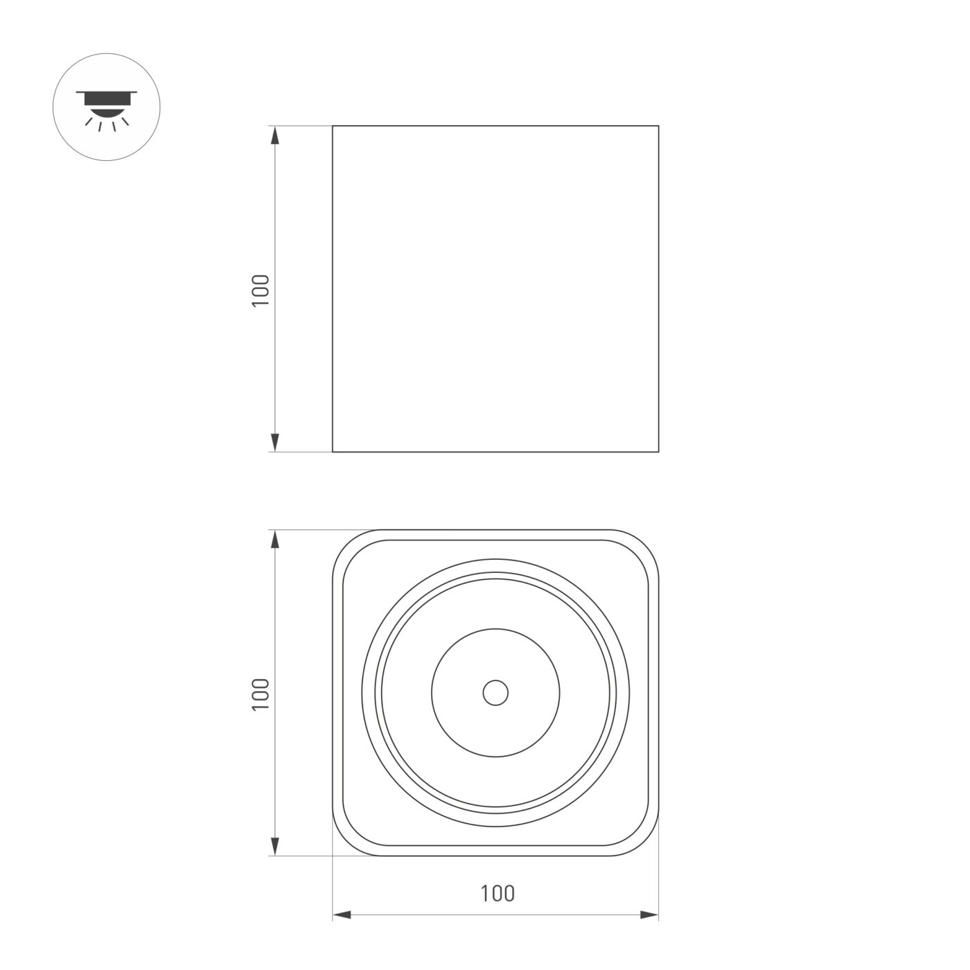 Светильник SP-CUBUS-S100x100-8W Warm3000