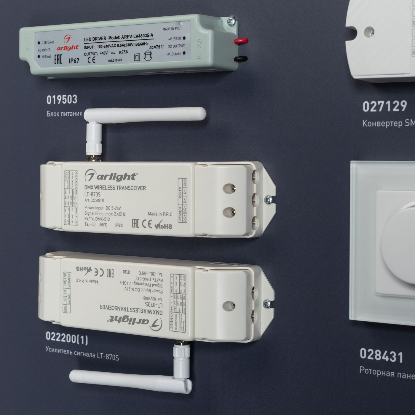 Стенд Управление светильниками DMX512 E34 1760x600mm