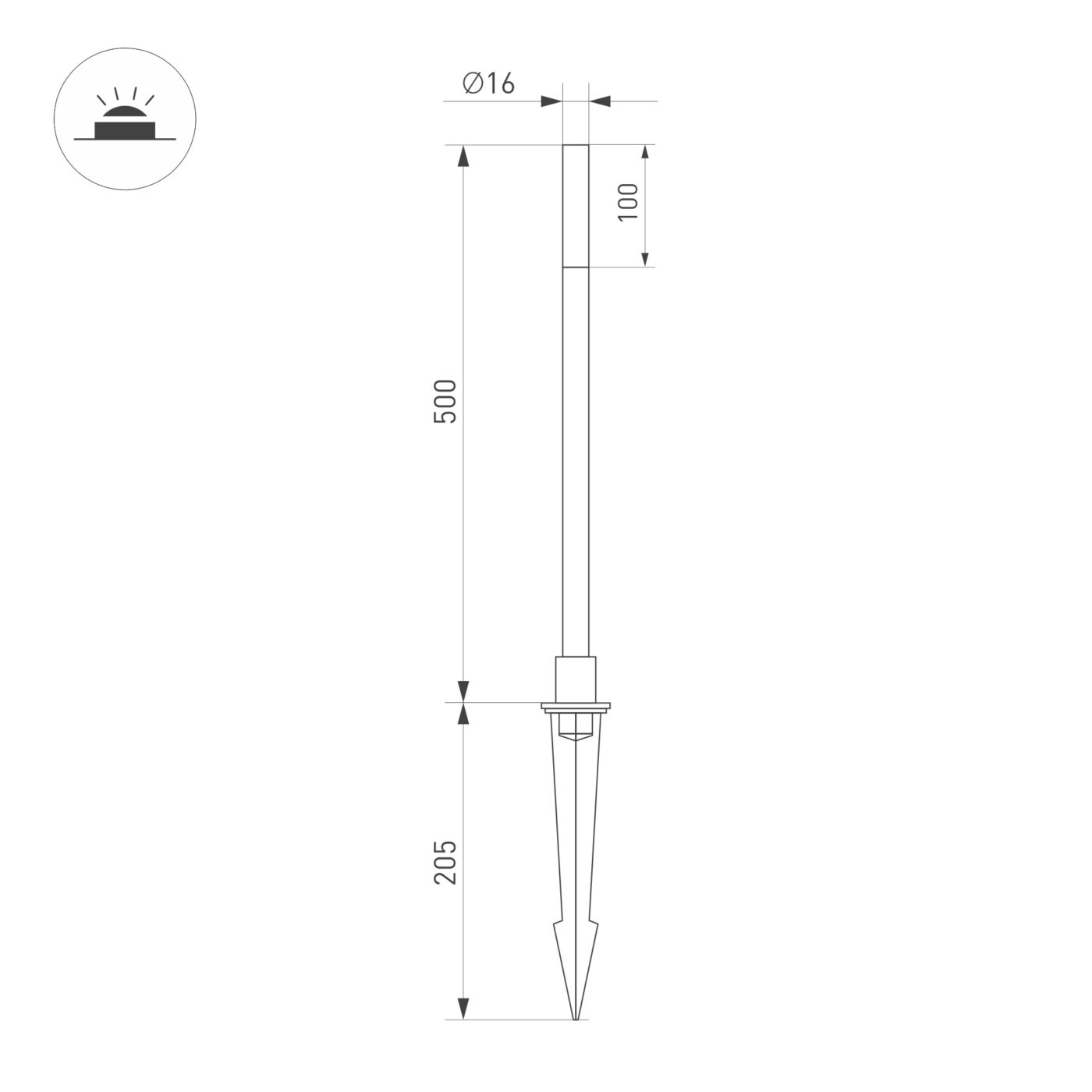 Светильник KT-CANNA-L500-1W Warm3000
