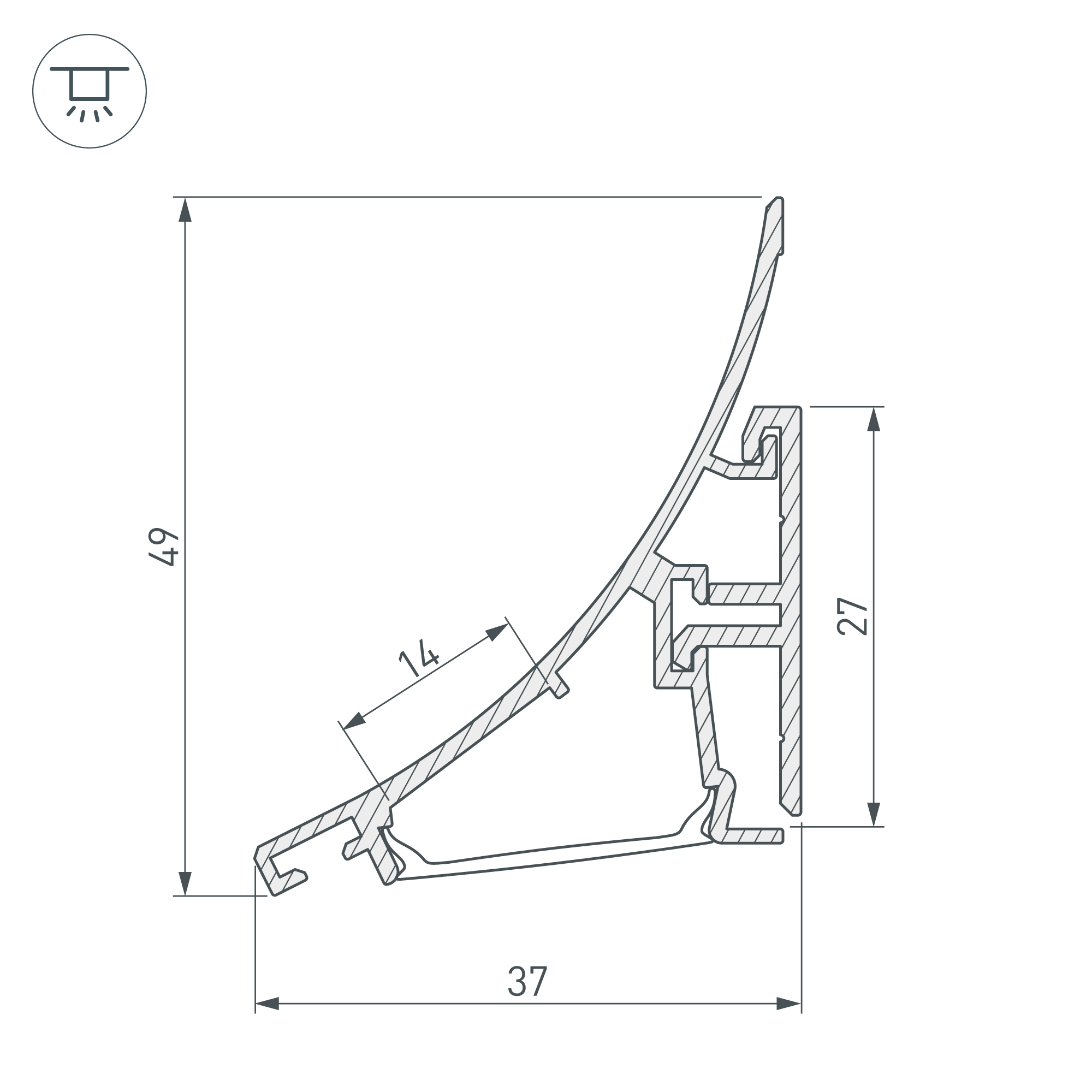 Профиль KARNIZ-R-2000 ANOD
