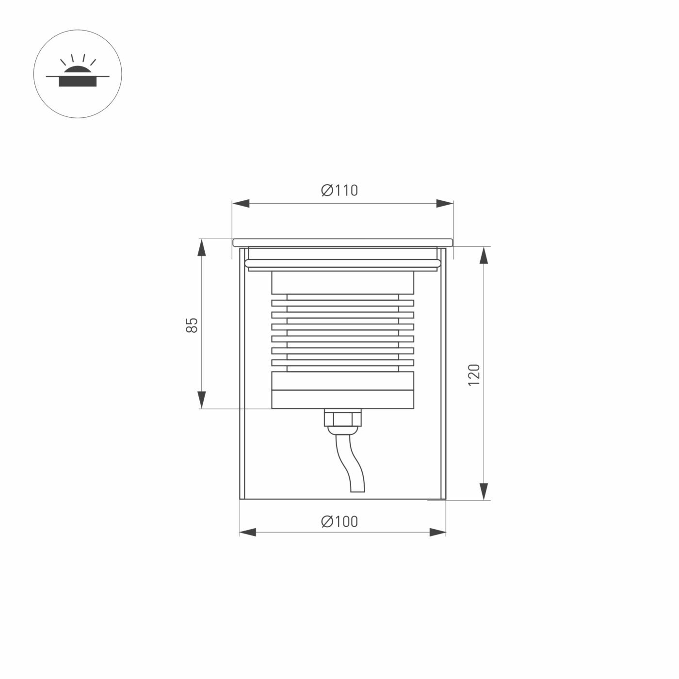 Светильник LTD-GROUND-R110-15W Warm3000