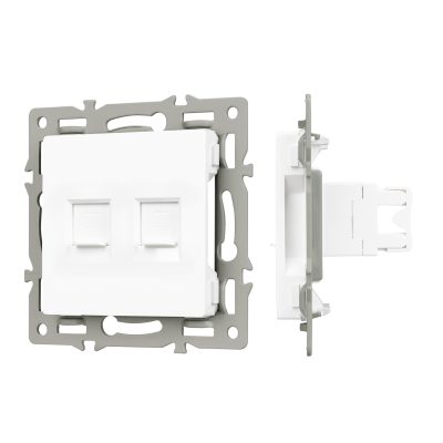 Механизм компьютерной розетки двойной SCT-MPC2-PL-WH