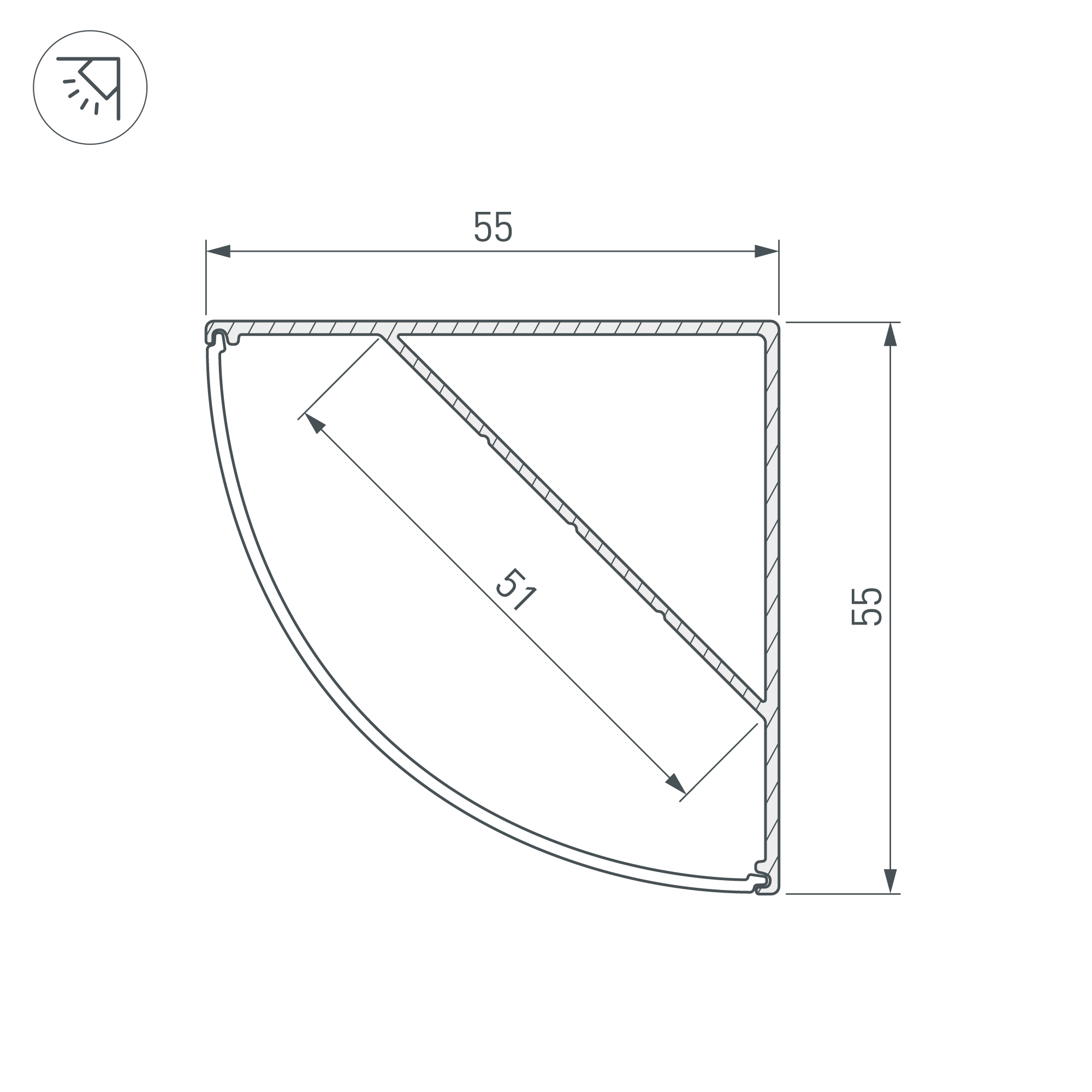 Профиль KANT-H55-2000 ANOD