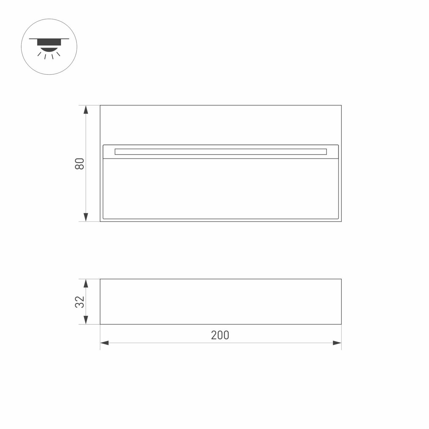 Светильник LGD-TRACE-S200x80-8W Warm3000