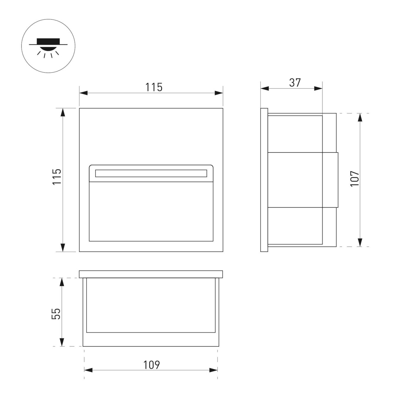 Светильник LTD-TRAIL-S115x115-4W Warm3000