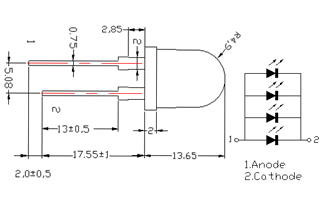 Светодиод ARL-10080UBC4-20 )