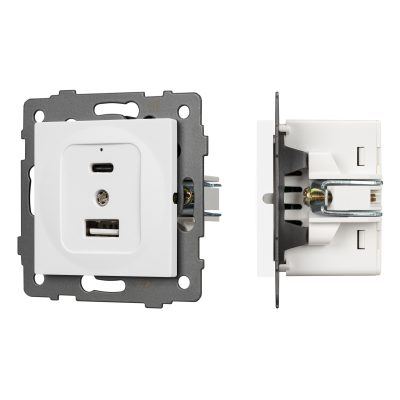 Механизм USB розетки SCT-MUAC-PL-WH-V