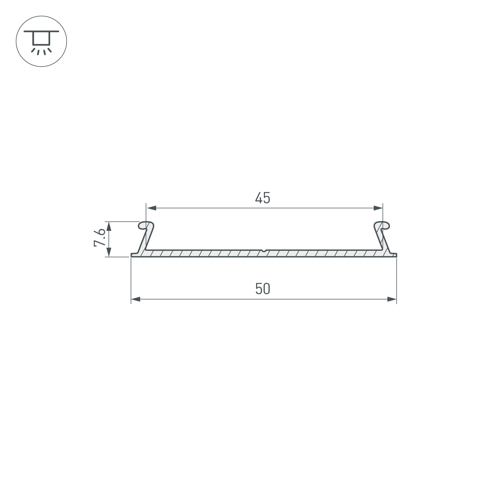Профиль-верх TOP-LINIA53-С-2000 ANOD