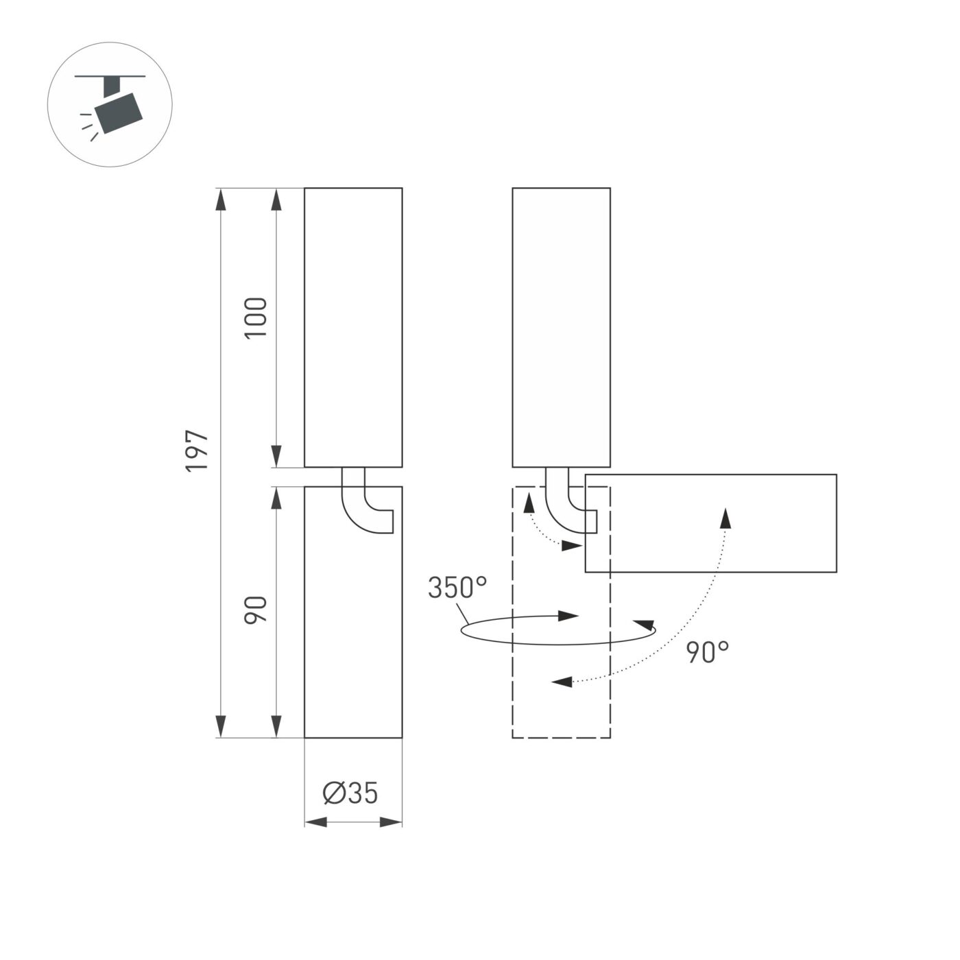 Светильник SP-NUANCE-SURFACE-FLAP-R35-7W Day4000