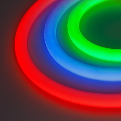Лента герметичная MOONLIGHT-BLACK-TOP-G280-D25mm 24V RGB 360deg