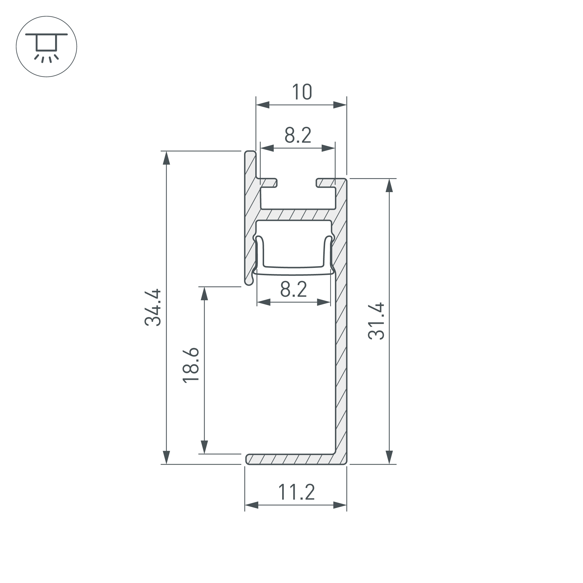 Профиль PLINTUS-H35-F-2000 ANOD