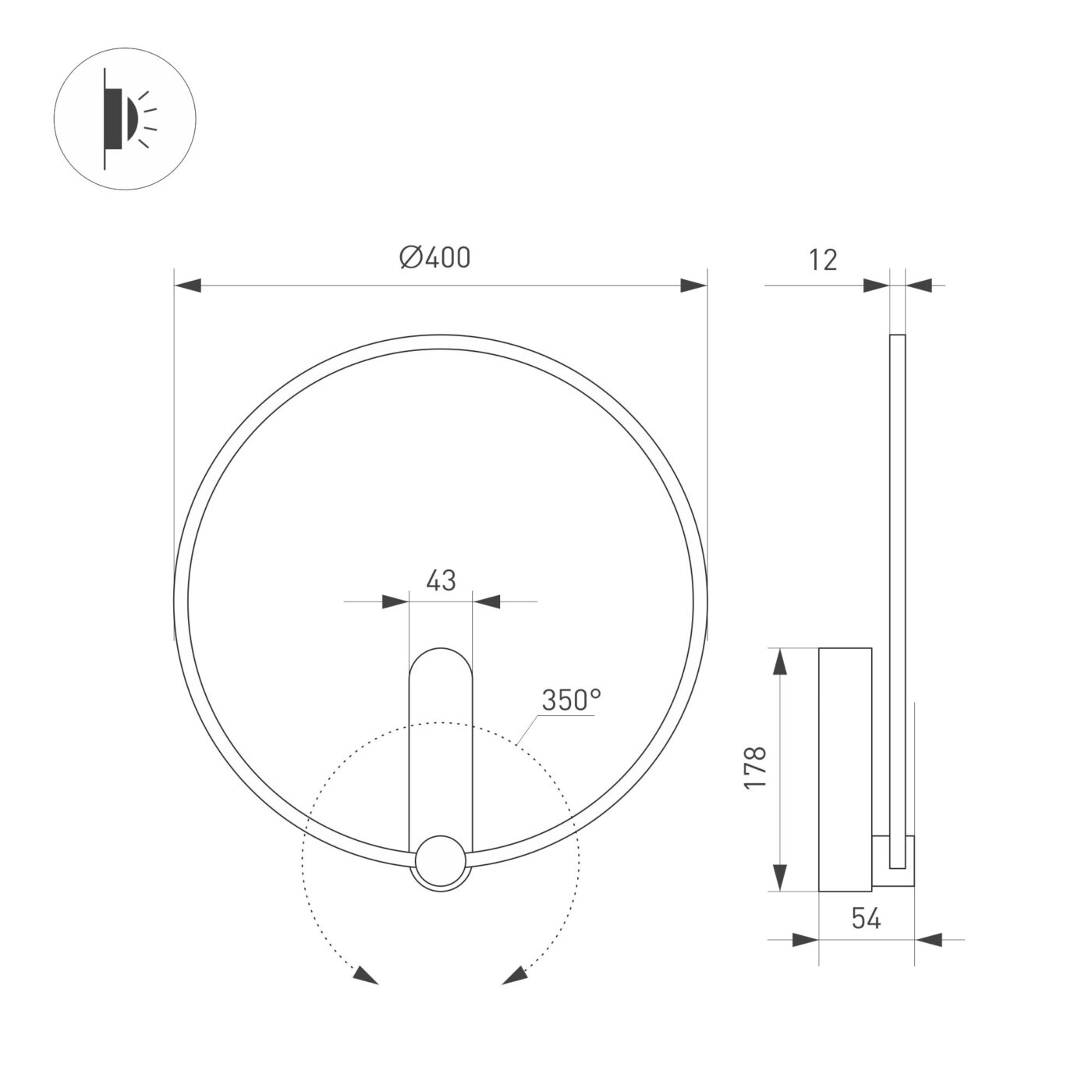 Светильник SP-VINCI-RING-R400-13W Warm3000