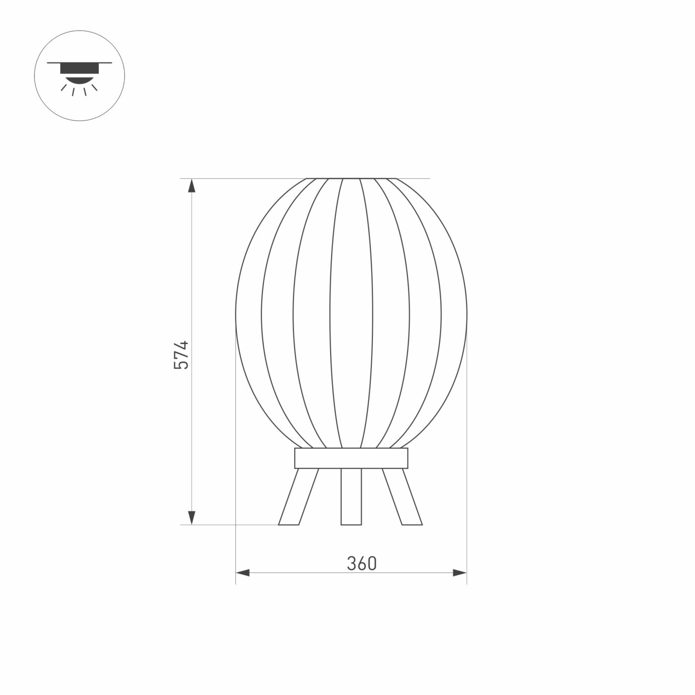Светильник LGD-PEARL-BOLL-H574-12W Warm3000