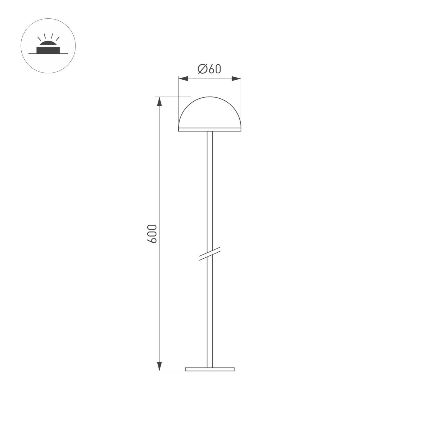 Светильник KT-ENOKI-BOLL-H600-2W Warm3000