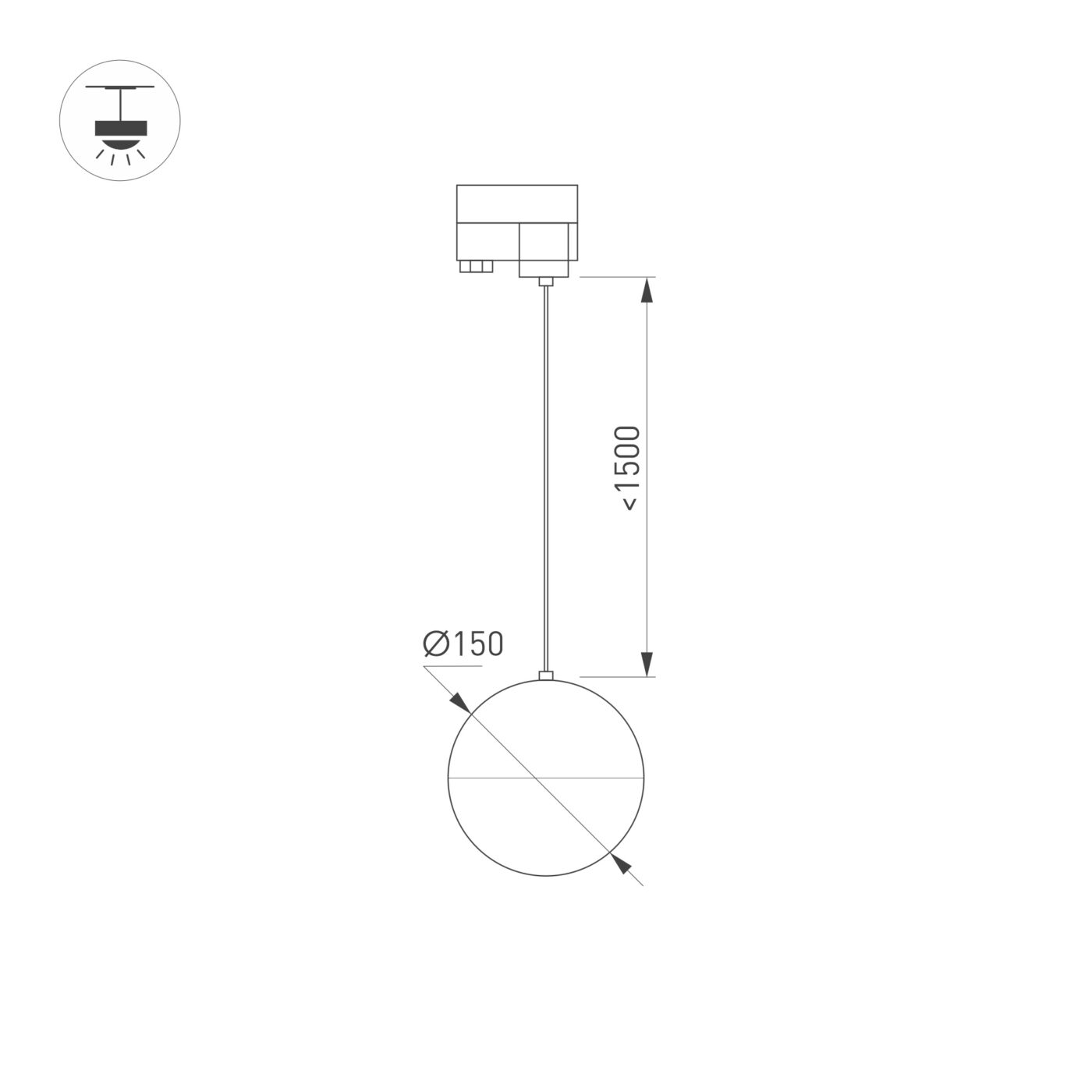 Светильник LGD-EMISFERO-TRACK-HANG-2TR-R150-11W Warm3000