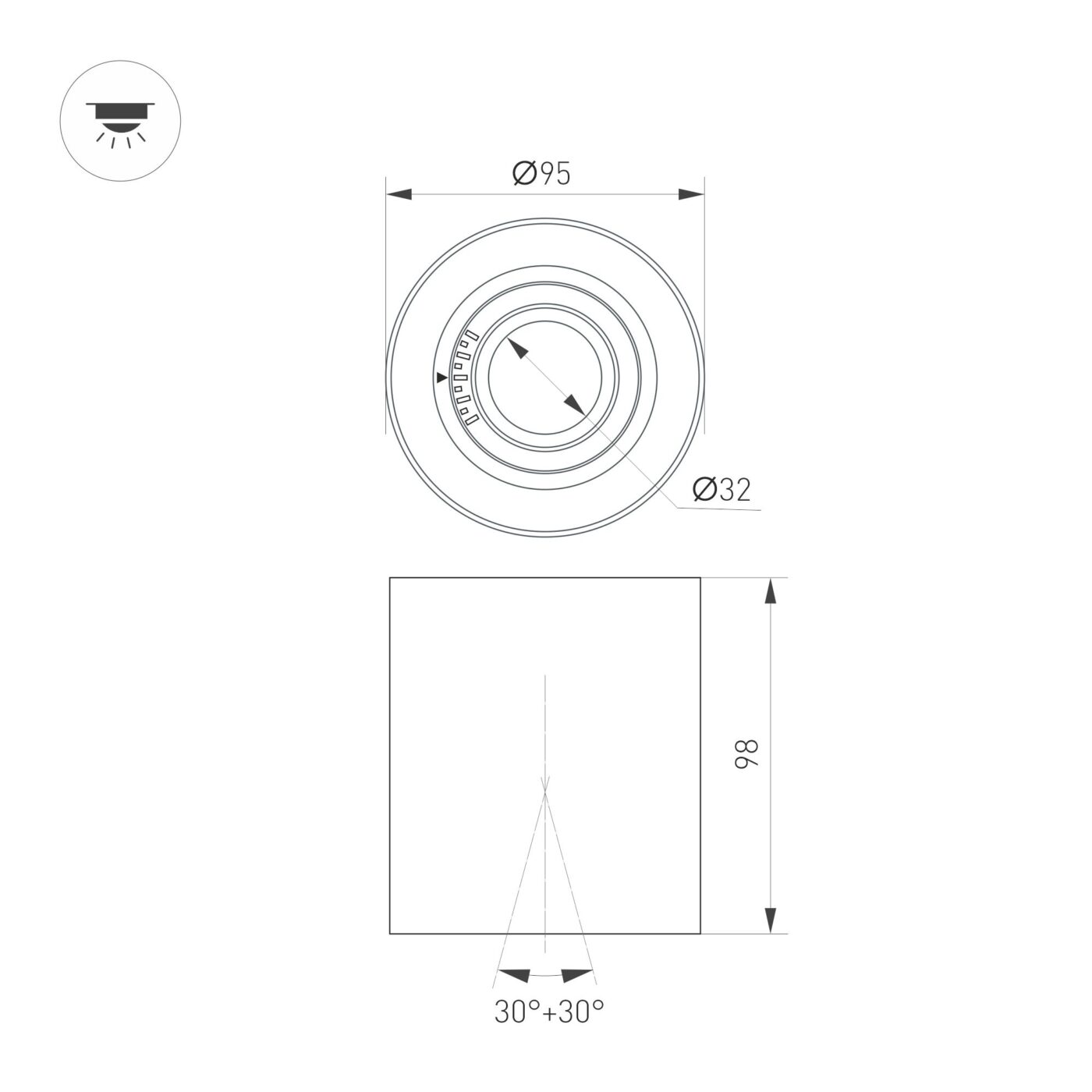 Светильник SP-ACENTO-R95-10W Warm2700