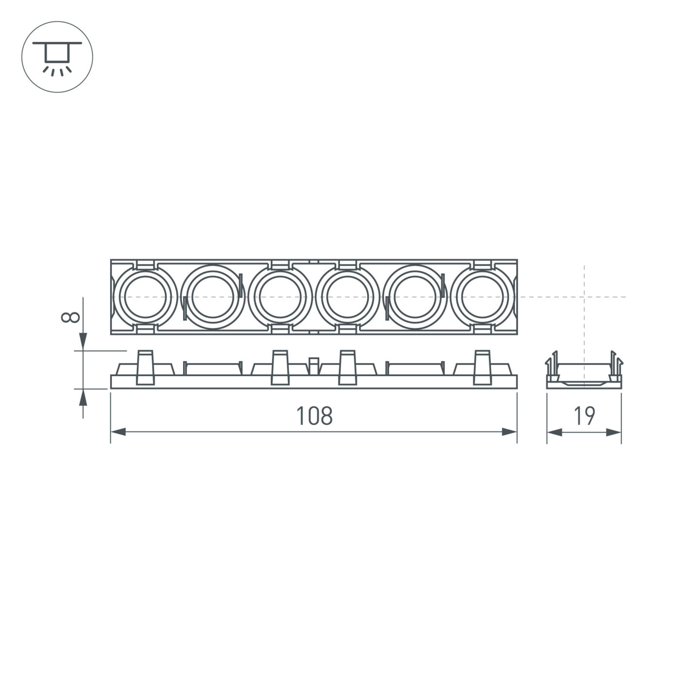 Экран линзованный SL-LINE-W20-55deg-540