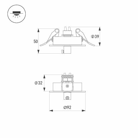 Чаша потолочная встраиваемая SPX-CANOPY-R90-C4