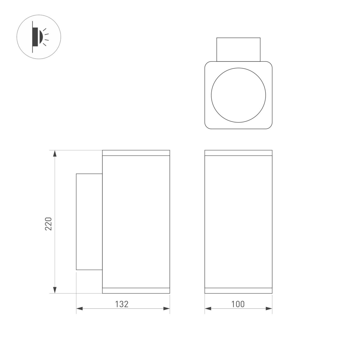 Светильник LGD-EVO-WALL-TWIN-S100x100-2x12W Day4000