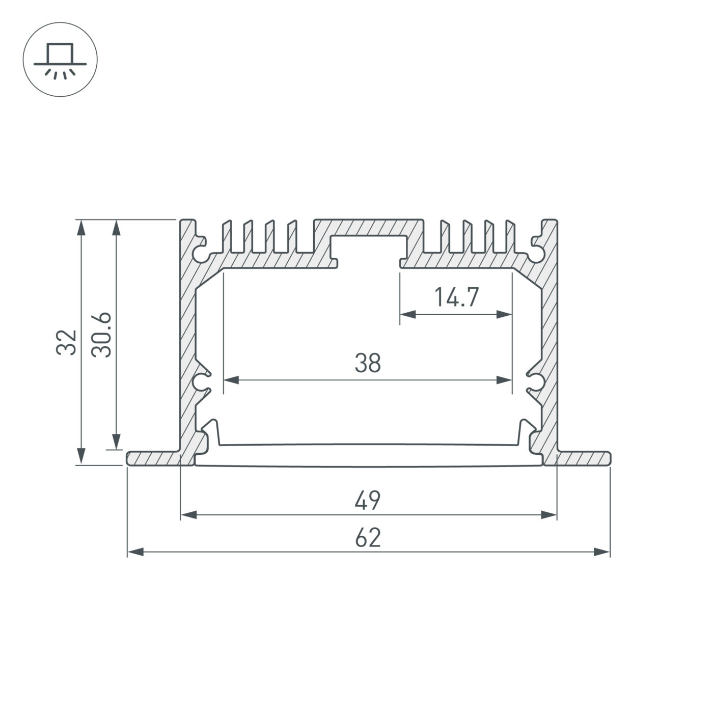 Профиль SL-LINIA62-F-2000 ANOD