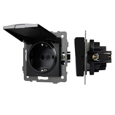 Механизм розетки влагозащищённый SCT-MCP-PL-BK-V