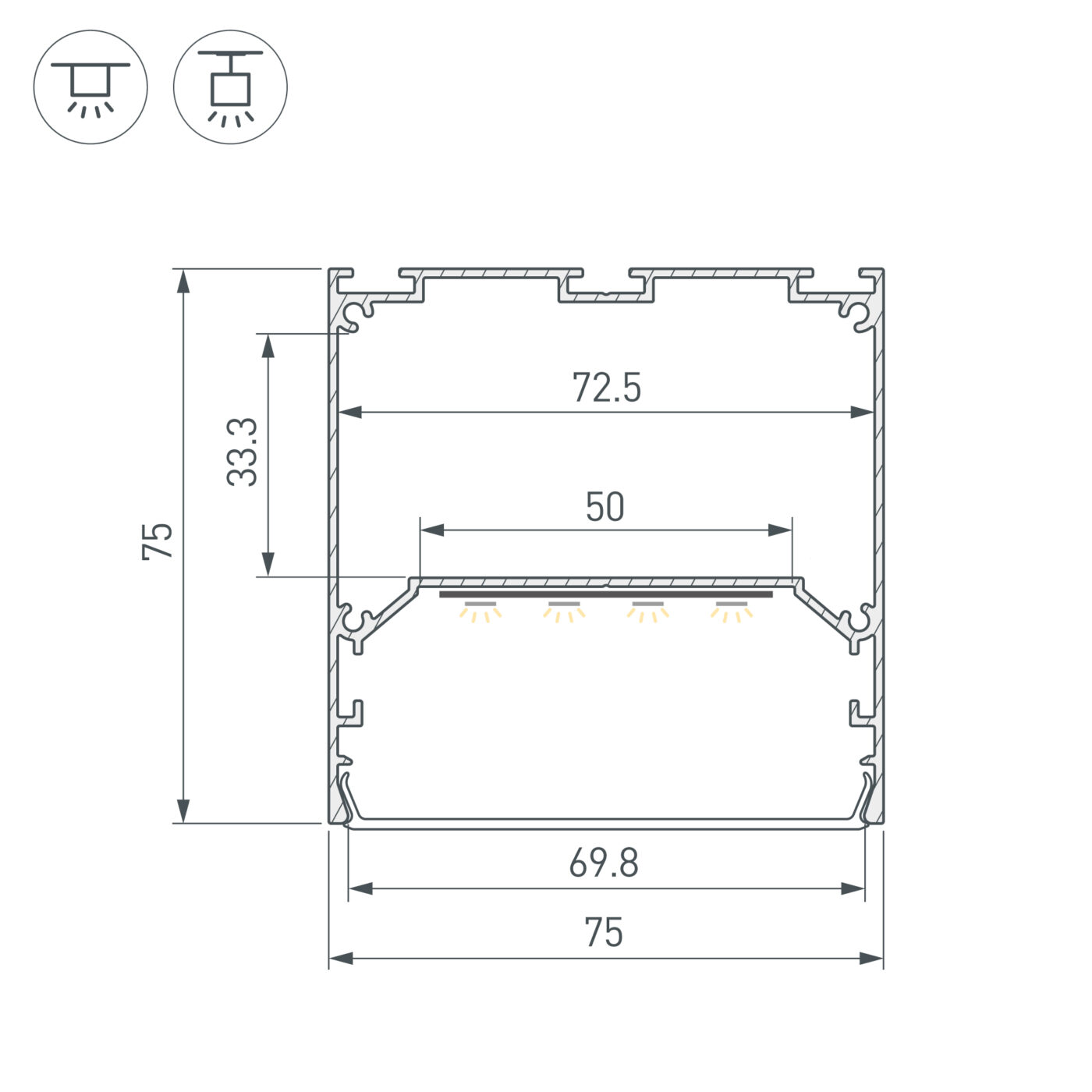 Профиль LINE-M-7575-2000 ANOD