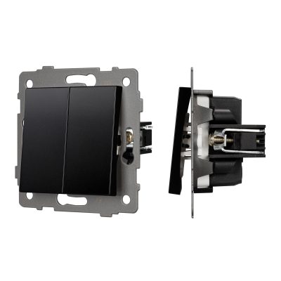 Механизм выключателя двухклавишный проходной SWT-MKP2-PL-BK-V