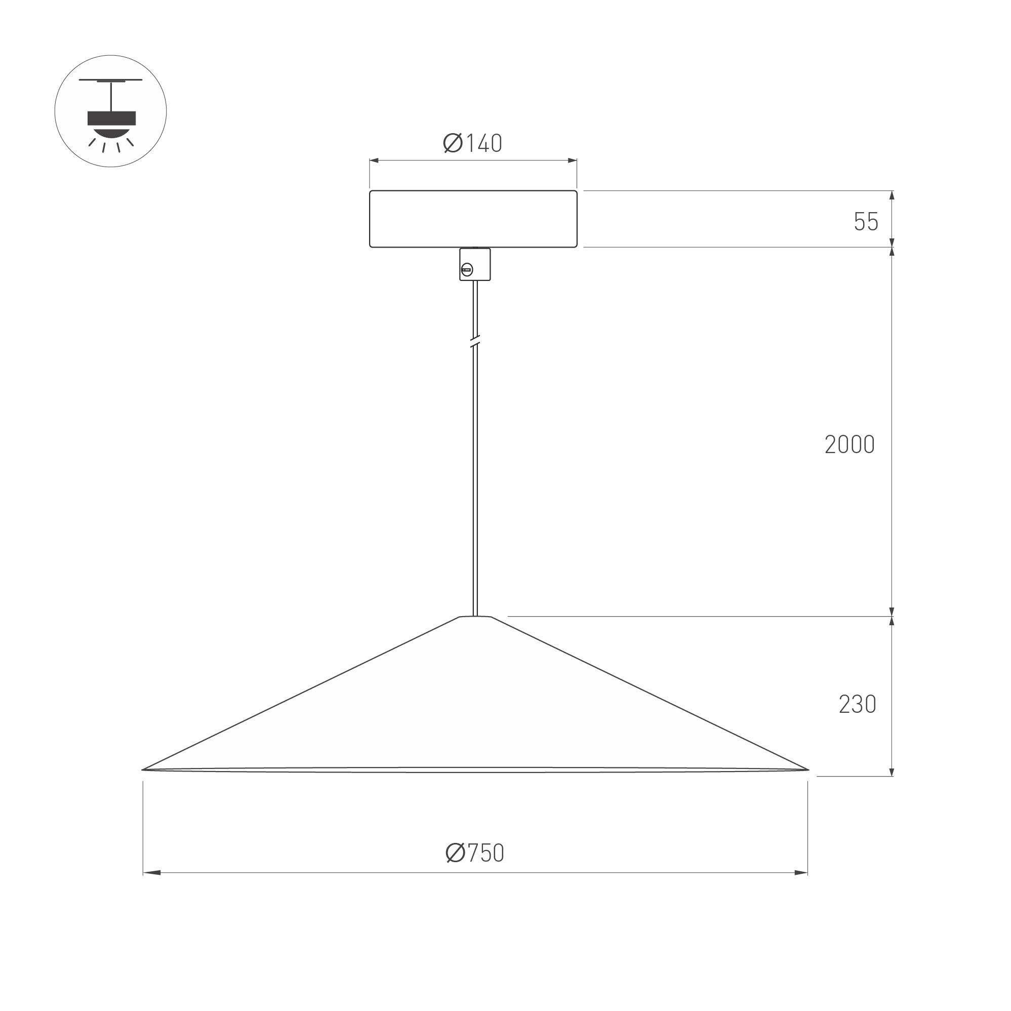 Светильник SP-MAKOTO-R750-14W Warm3000
