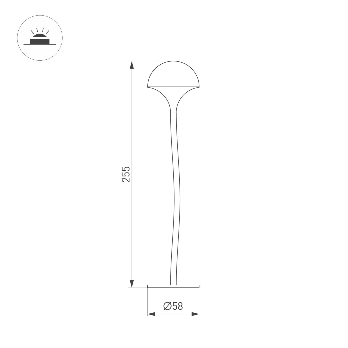 Светильник KT-MUCENA-BOLL-A-H250-1W Warm3000