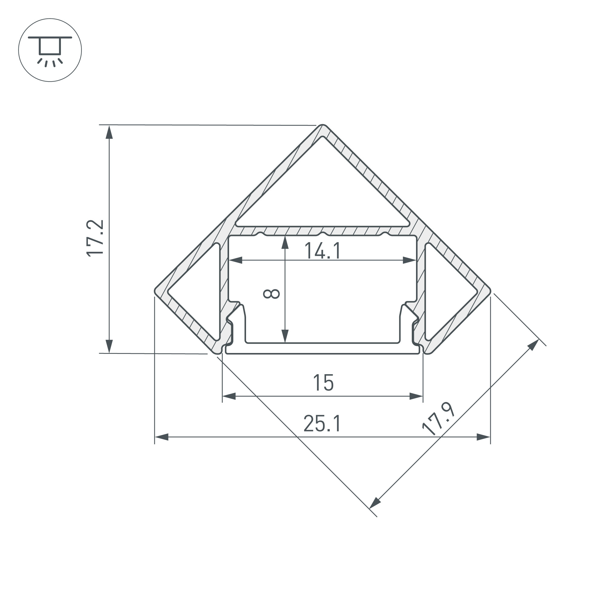 Профиль SL-KANT-H18-2000 ANOD