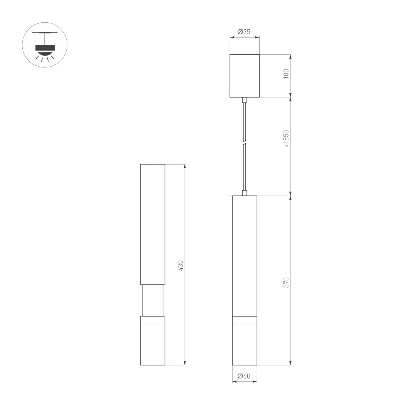 Светильник SP-ARTEMIS-HANG-P-R60-15W Warm3300-MIX
